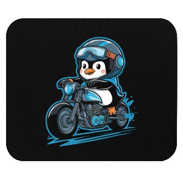 Discover Penguin Riding Motorcycle With Goggles On Mouse Pads