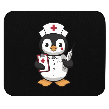 Discover Cute Nurse Penguin With Syringe Mouse Pads