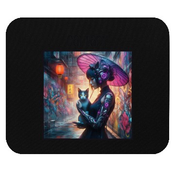 Discover Cat Lady (Cyberpunk) Street Art v2 Mouse Pads