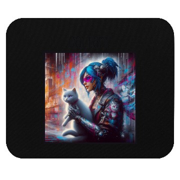 Discover Cat Lady (Cyberpunk) Street Art v1 Mouse Pads