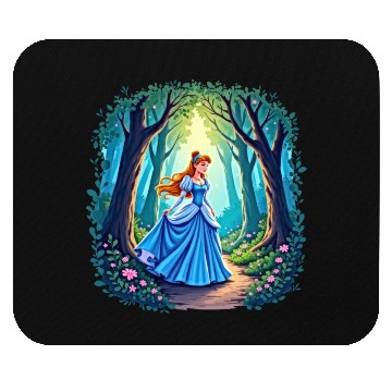 Discover Graceful girl walking in forest Mouse Pads