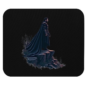 Discover Warrior Standing on Cliff at Sunset Mouse Pads