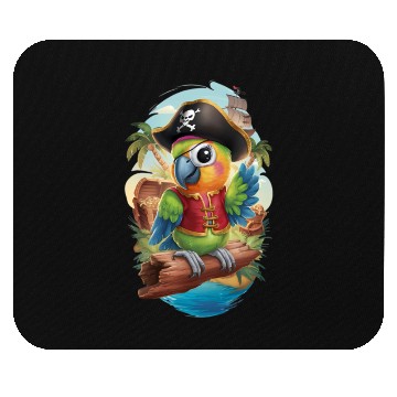 Discover Pirate Parrot Adventure Mouse Pads