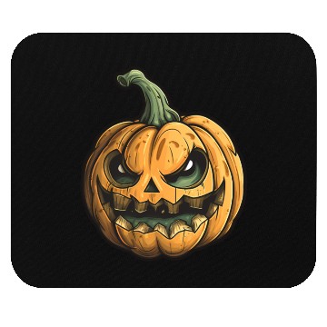 Discover Grinning Green Stem Jack-O-Lantern Mouse Pads
