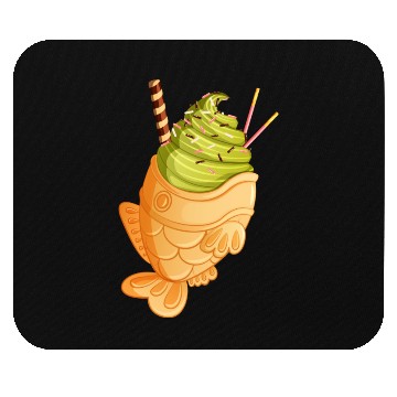 Discover Matcha Taiyaki Ice Cream with Pocky & Wafer Roll Mouse Pads