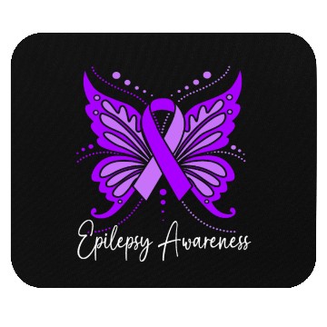Discover Epilepsy Warrior Purple Ribbon Butterfly Epilepsy Mouse Pads