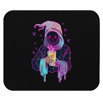 Discover Funny Little Ghost Drinking Just Waiting for Hallo Mouse Pads