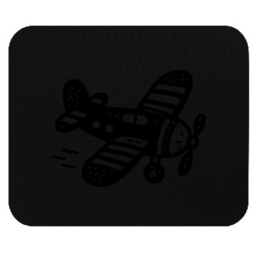 Discover simple minimalist black plane vector path1 Mouse Pads