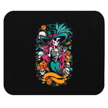 Discover Skull Lady Mouse Pads