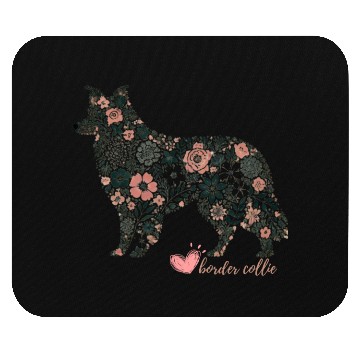 Discover Floral Border Collie Art Mouse Pads