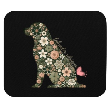 Discover Floral Labrador Retriever: Elegant Pet Silhouett Mouse Pads