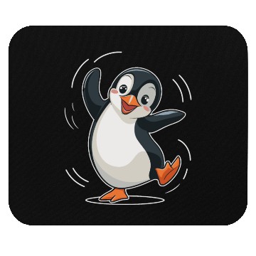 Discover Happy Dancing Penguin Cartoon Illustration Mouse Pads