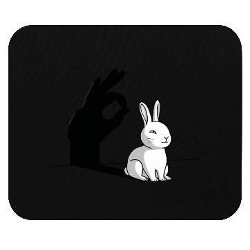 Discover Funny Rabbit Hand Shadow - Playful Shadow Puppet Mouse Pads