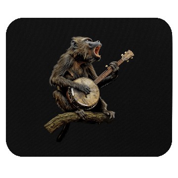 Discover Baboon Monkey Bluegrass Banjo Player Mouse Pads
