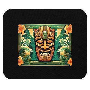 Discover Tiki Art Deco Mask Mouse Pads