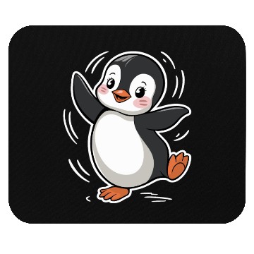 Discover Happy Dancing Penguin Cartoon Design Mouse Pads
