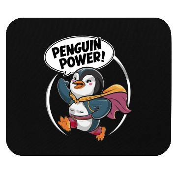 Discover Penguin Power Superhero Fun Graphic Mouse Pads