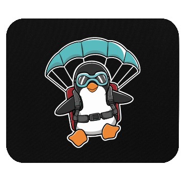 Discover Parachuting Penguin With Goggles Mouse Pads