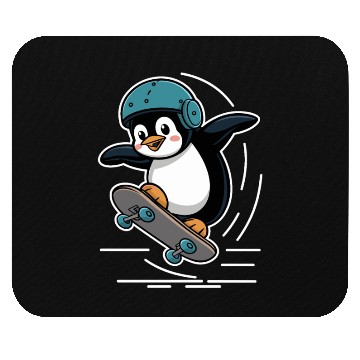Discover Skating Penguin With Helmet Mouse Pads
