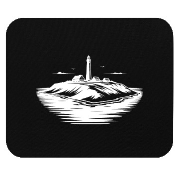 Discover Lonely Island With Lighthouse On The Coast Mouse Pads