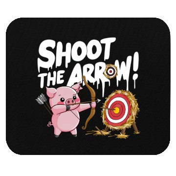 Discover A pink piglet aiming a bow an arrow Mouse Pads