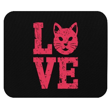 Discover Love funny cat face Mouse Pads