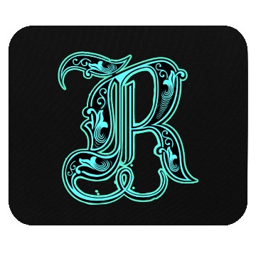 Discover Neon Ornate Letter R Design Mouse Pads