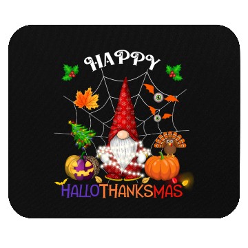 Discover Happy HalloThanksMas Gnome Mouse Pads