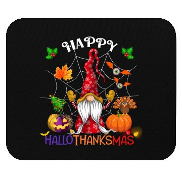 Discover Happy HalloThanksMas Gnome Mouse Pads