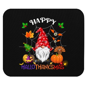 Discover Happy HalloThanksMas Gnome Mouse Pads