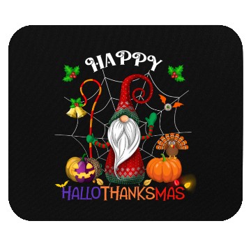 Discover Happy HalloThanksMas Gnome Mouse Pads