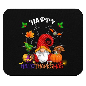 Discover Happy HalloThanksMas Gnome Mouse Pads
