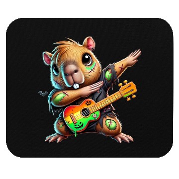 Discover Cute Dabbing Capybara Zombie Squad Guitar Hallowee Mouse Pads