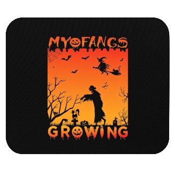 Discover my fangs growing funny Halloween Mouse Pads