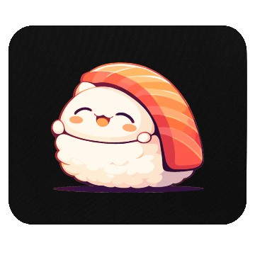 Discover Kawaii White Cat Salmon Nigiri Sushi Mouse Pads