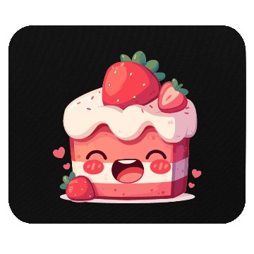 Discover Kawaii Strawberry Cake Slice Mouse Pads