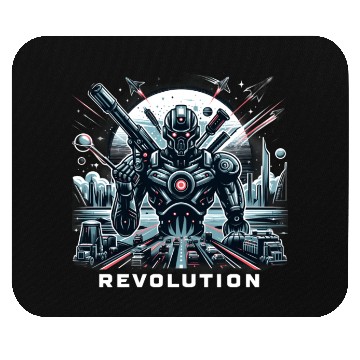 Discover Futuristic Robot In A Sci-Fi Landscape Mouse Pads