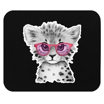 Discover cheetah Animals with Glasses Mouse Pads