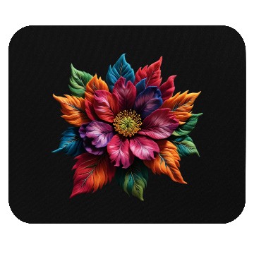 Discover Spectrum Bloom - The Vivid Floral Symphony Mouse Pads