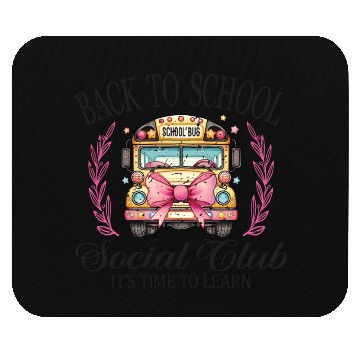 Discover Back to School Bus Soociial Clubb Retro Mouse Pads
