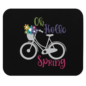 Discover Oh Hello Spring Cycle Flower Season Mouse Pads