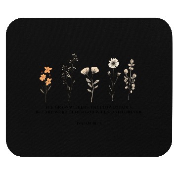 Discover Wild Flowers Bible Verse Floral Religious Mouse Pads