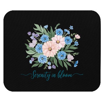 Discover Floral Serenity “blue flowers” Mouse Pads