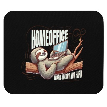 Discover homeoffice work smartnot hard sloth notebook Mouse Pads