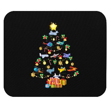 Discover Airplane Christmas Tree Mouse Pads