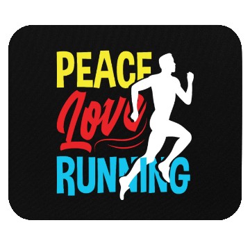 Discover Peace Love Running Design For Runners Mouse Pads