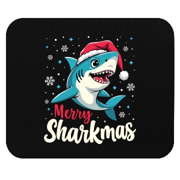 Discover Merry Sharkmas Santa Shark Mouse Pads