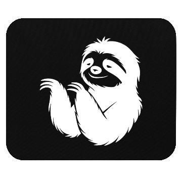 Discover Cool sloth silhouette portrait face head Mouse Pads
