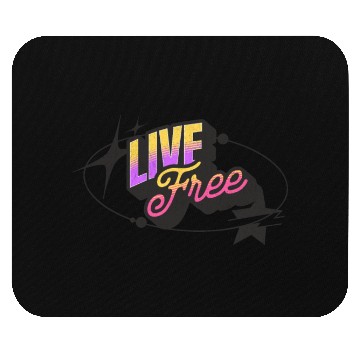 Discover Live Free - Vibrant Y2K Streetwear Mouse Pads