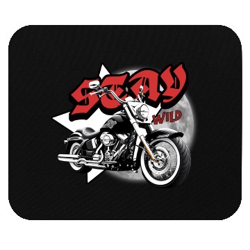 Discover 'Stay Wild' Motorcycle, Star, Moon GD Mouse Pads